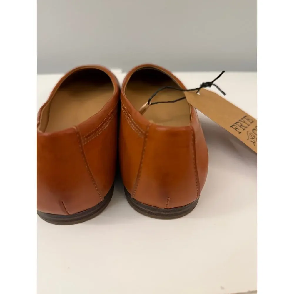 Frye & Co Rivka Ballet Flats Cognac Brown Size 6.5M NWT